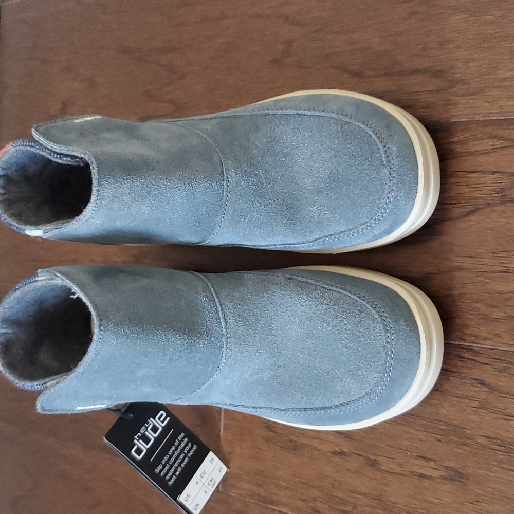RARE HEY DUDE MEL  SUEDE ORION BLUE - Picture 8 of 9